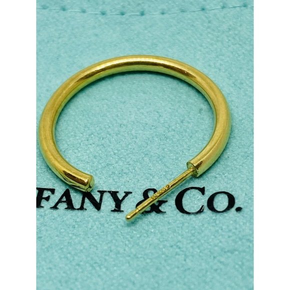 Tiffany & Co 18K Yellow Gold Single Hoop Earring 22MM - Picture 2 of 6